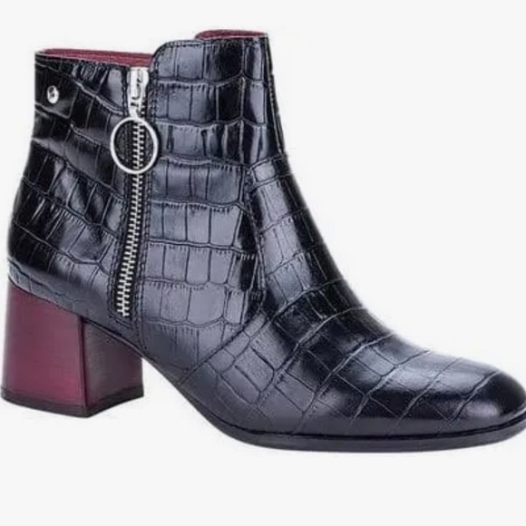 PIKOLINOS Bayona Black Croc-Pattern Ankle Boots size 39 us 8 - Picture 12 of 13